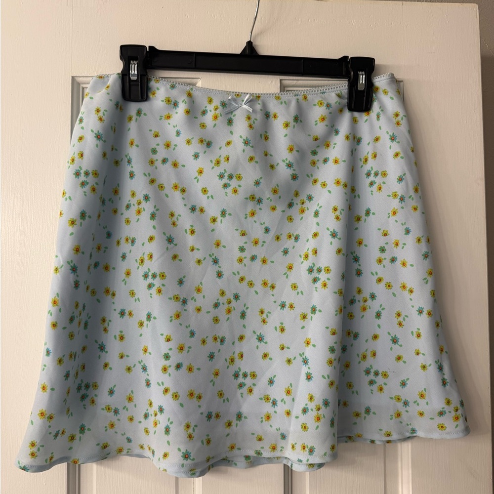 wild fable Light Blue Floral Circle Skirt Y2K 90s Skirt cottage core fairycore